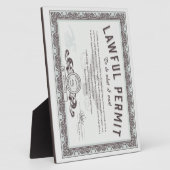 正当な許可 フォトプラーク (側面)