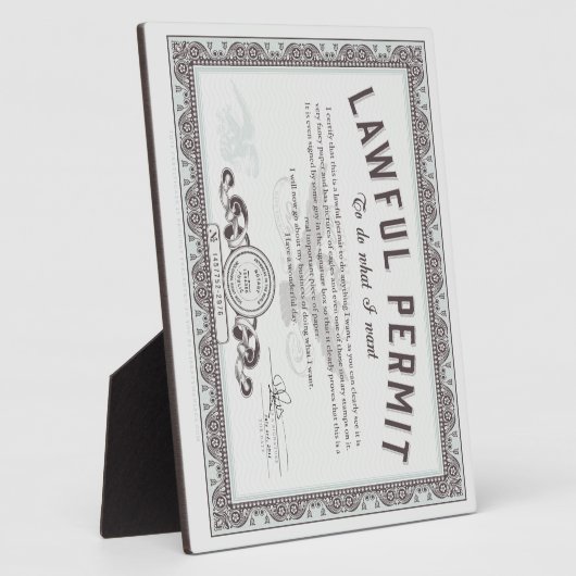 正当な許可 フォトプラーク (側面)