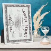 正当な許可 フォトプラーク (側面)