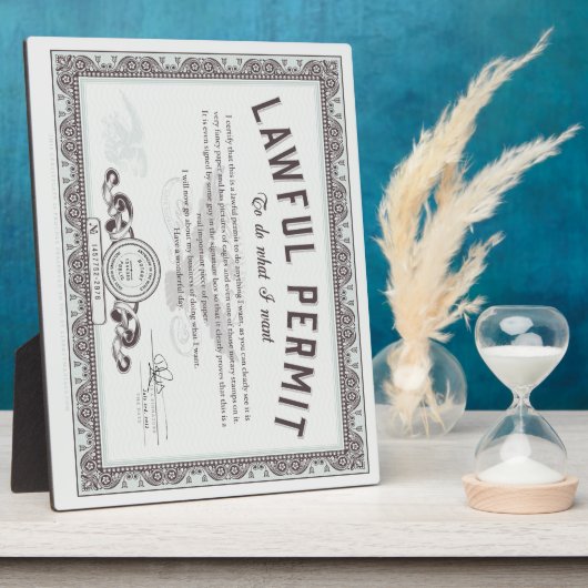 正当な許可 フォトプラーク (側面)