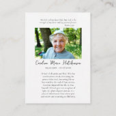 正教キリスト教写真追悼祈祷カード プレイスカード (裏面)