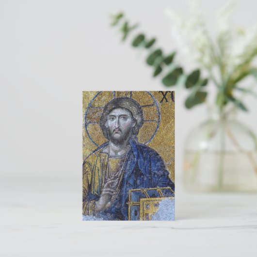 正教キリスト教葬儀 イエス・キリスト アイコン 祈祷カード プレイスカード (スタンド正面)