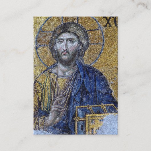 正教キリスト教葬儀 イエス・キリスト アイコン 祈祷カード プレイスカード (正面)