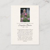 正教会キリスト教写真記念祈りの言葉カード プレイスカード (裏面)