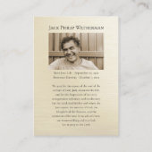 正教会キリスト教写真記念祈りの言葉カード プレイスカード (裏面)