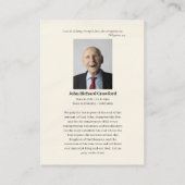 正教会キリスト教写真記念祈りの言葉カード プレイスカード (裏面)