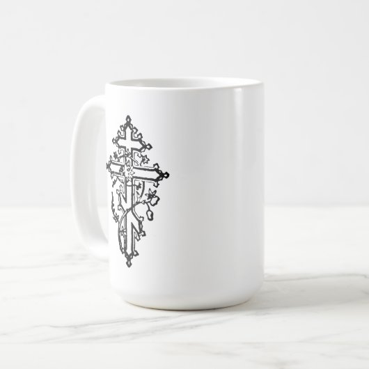 正教会華美十字架15oz。 コーヒーマグカップ (正面左)