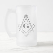 正方形およびコンパスビールガラス フロストグラスビールジョッキ (左)