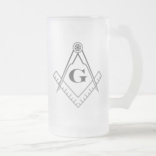 正方形およびコンパスビールガラス フロストグラスビールジョッキ (右)