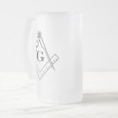 正方形およびコンパスビールガラス フロストグラスビールジョッキ (正面左)