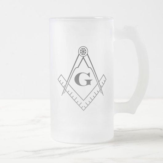 正方形およびコンパスビールガラス フロストグラスビールジョッキ (右)
