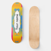 正方形および円の抽象デザイン スケートボード (正面)