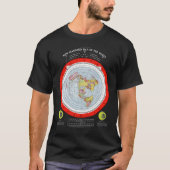 正方形および静止した平らな地球飛行機の地図 Tシャツ (正面)