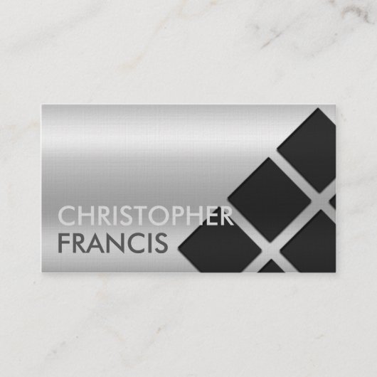 正方形が付いている銀製の反射勾配カード 名刺 (正面)