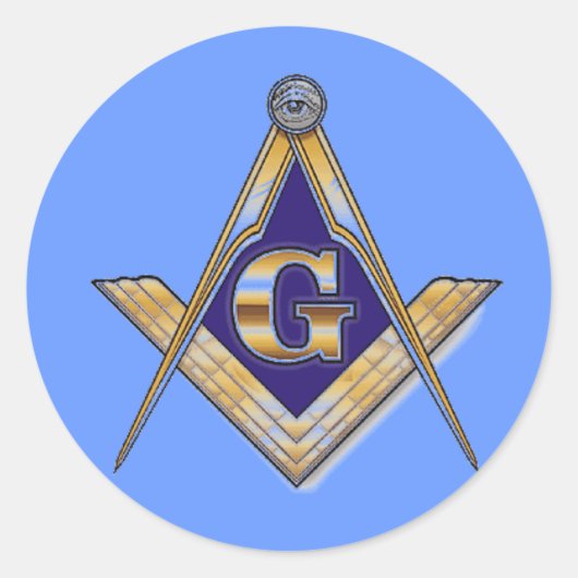 正方形とコンパスステッカー ラウンドシール (正面)