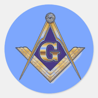 正方形とコンパスステッカー ラウンドシール