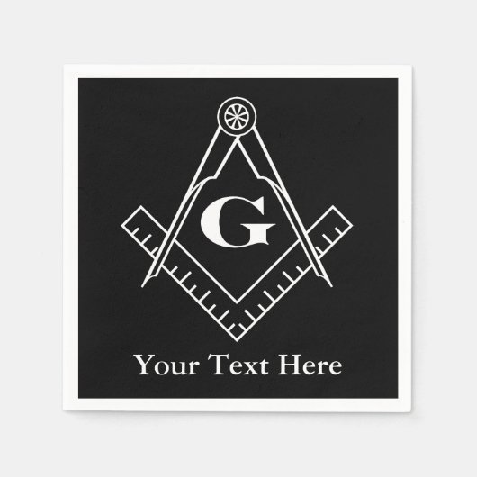 正方形とコンパス（インセットGあり） スタンダードカクテルナプキン (正面)