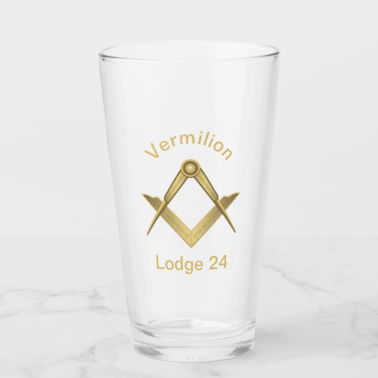 正方形とコンパス タンブラーグラス (正面)