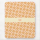 正方形とダイヤモンドのオレンジ色のピンクのパタミニマルーン マウスパッド (正面)