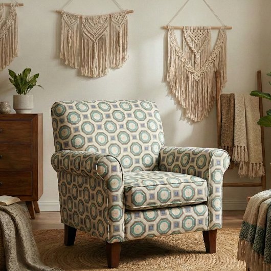 正方形と八角形の形状の幾何学的パターン ファブリック