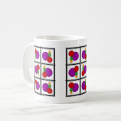 正方形と円の抽象芸術 コーヒーマグカップ (正面左)
