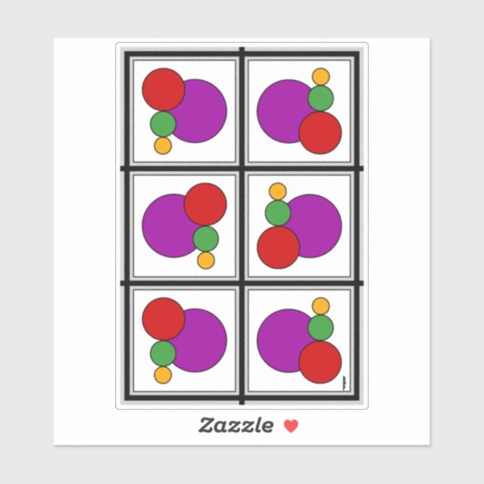 正方形と円の抽象芸術 シール (シート)