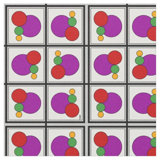 正方形と円の抽象芸術 ファブリック (クローズアップ)