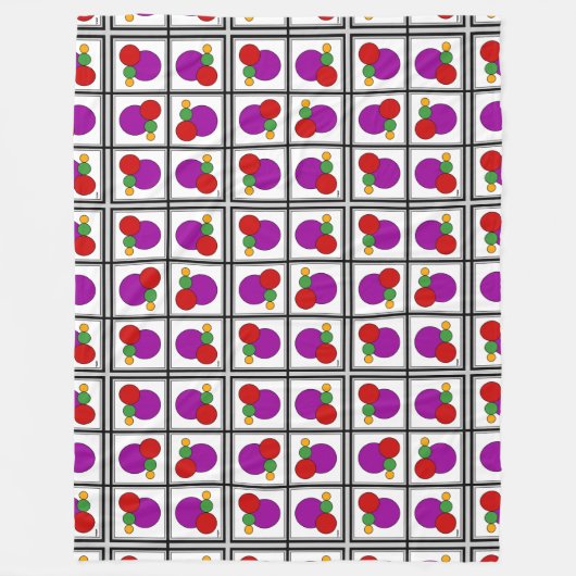 正方形と円の抽象芸術 フリースブランケット (正面)