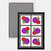 正方形と円の抽象芸術 マグネット (正面/裏面)