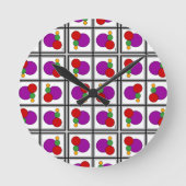 正方形と円の抽象芸術 ラウンド壁時計 (正面)