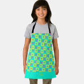 正方形と円の黄色のピンク色のパタミニマルーン エプロン (インサイチュ)