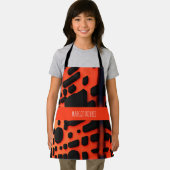 正方形と円3Dオレンジの都市パターン エプロン (インサイチュ)