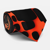 正方形と円3Dオレンジの都市パターン ネクタイ (ロール)