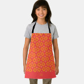 正方形と正方形ピーチイエローパターミニマルン エプロン (インサイチュ)
