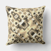 正方形と穴のある長方形のベージュのグラデーション クッション (裏面)