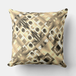正方形と穴のある長方形のベージュのグラデーション クッション