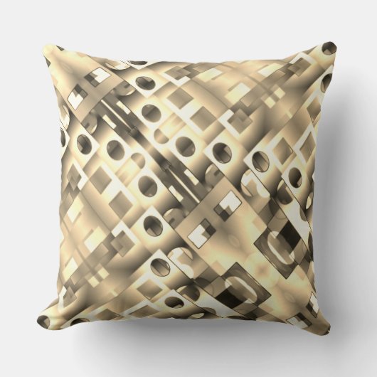 正方形と穴のある長方形のベージュのグラデーション クッション (正面)