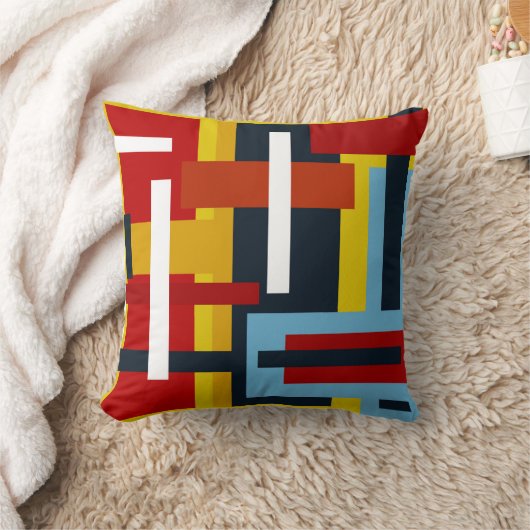 正方形と長方形の幾何学的パターン クッション (ブランケット)