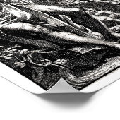 正方形と静止平面地球の飛行機の地図 ポスター (角)