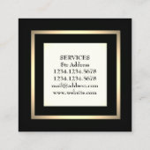 正方形によって組み立てられるエレガントで上品で贅沢なモノグラム スクエア名刺 (裏面)