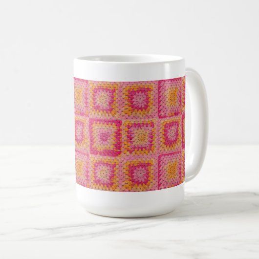 正方形のおばあさんの正方形のマグの円 コーヒーマグカップ (正面右)