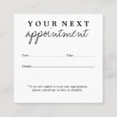 正方形のアポイントメントのメモカード 予約カード (裏面)