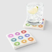 正方形のイメージを持つ大理石コースター ストーンコースター (横)