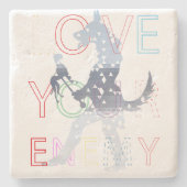 正方形のイメージを持つ石コースター ストーンコースター (正面)