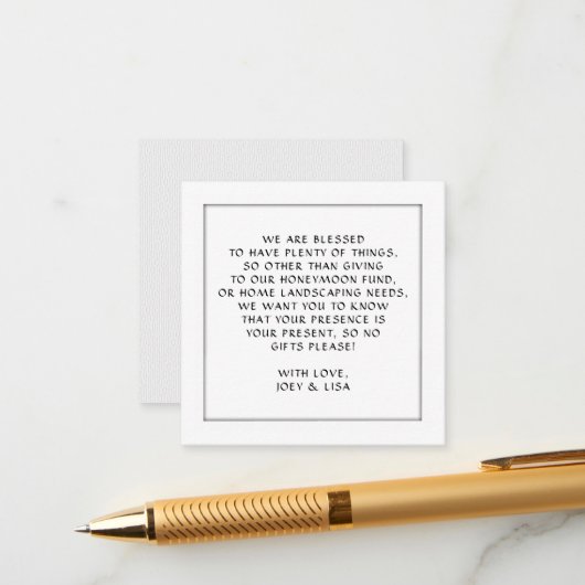 正方形のウィッシングウェルのカードエンクロージャのニュートラルカラー エンクロージャーカード (正面/裏面インサイチュ)