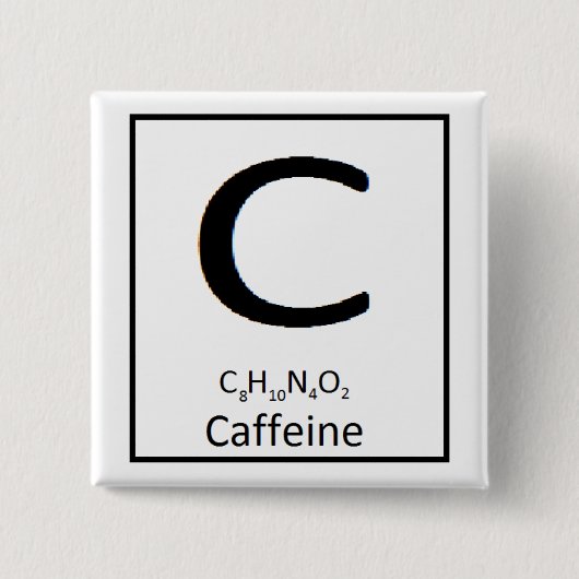 正方形のカフェインボタン、2 inに 缶バッジ (正面)