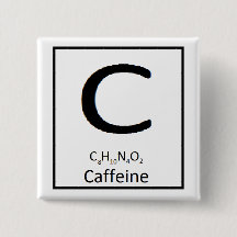 正方形のカフェインボタン、2 inに