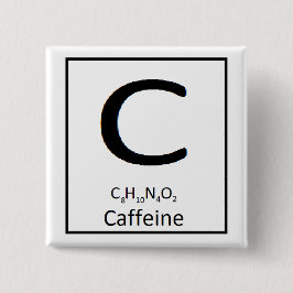 正方形のカフェインボタン、2 inに 缶バッジ