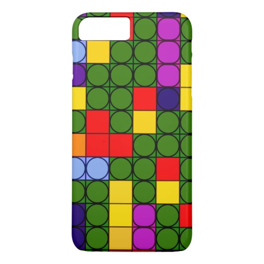 正方形のカラフルな円 Case-Mate iPhoneケース (裏面)