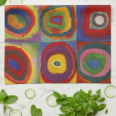 正方形のカラー勉強円バイカンディンスキー キッチンタオル (折り畳み)